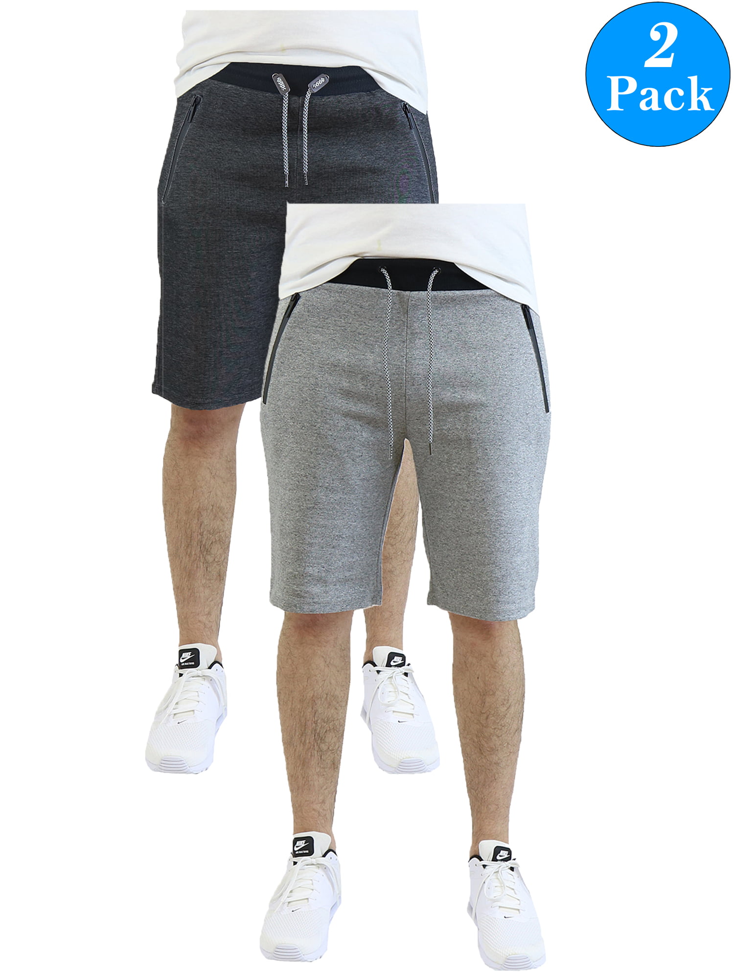 Men's Tech Shorts With Waterproof Zipper Pockets (2-Pack) - Walmart.com