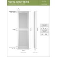thumbnail image 3 of Ekena Millwork 14 1/2"W x 42"H Lifetime Vinyl, TailorMade Cathedral Top Center Mullion, Open Louver Shutters, w/Shutter-Loks (Per Pair), Midnight Blue, 3 of 7