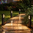 thumbnail image 4 of C Cattleya 12-Pack 17.25inch Low Voltage Matte Black LED Outdoor Solar Landscape Path Lights, 4 of 6