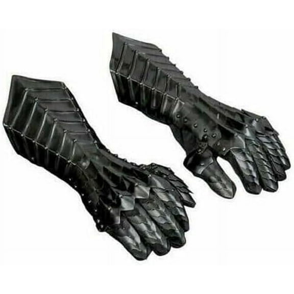 Black Antique Nazgul Gauntlets Steel Medieval armor Gloves ~ Crusader Larp Gauntlets