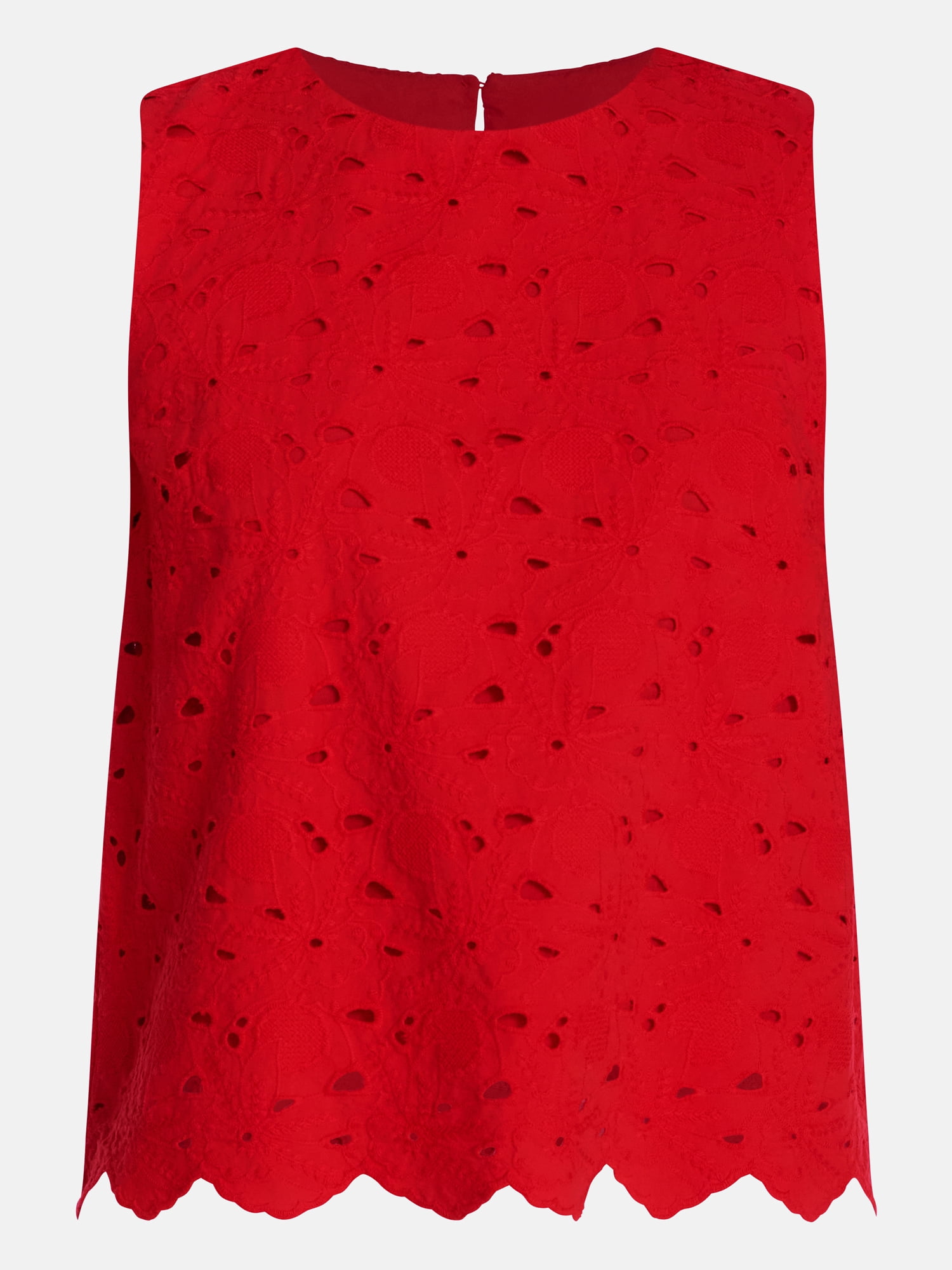 Time and Tru Women’s and Women’s Plus Eyelet Embroidered Top, Sizes XS-4X