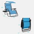 thumbnail image 2 of Best Choice Products 30" Extra Wide Folding Zero Gravity Patio Lounge Chair w/Adjustable Canopy Shade - Light Blue, 2 of 9