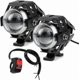 thumbnail image 1 of 2pcs Motorcycle LED Headlights 15W 3000LM IP65 Waterproof with 3 Mode Switch for Additional Lighting Range Projection, 1 of 4
