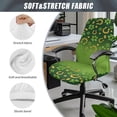 thumbnail image 5 of SCRAWLGOD St. Patrick's Day Comfortable Office Chair Cover Stretchy Breathable Rotating Chair Slipcover Easy to Install Desk Chair Slipcovers, Four Leaf Clover Horseshoes Gold Coin Green, S, 5 of 7