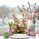 thumbnail image 1 of ddioayh Easter Decoration Hollow Out Easter Bunny Eggs Desktop Ornament Holiday Decor for Home Office Table Centerpiece Bookshelf, 1 of 5