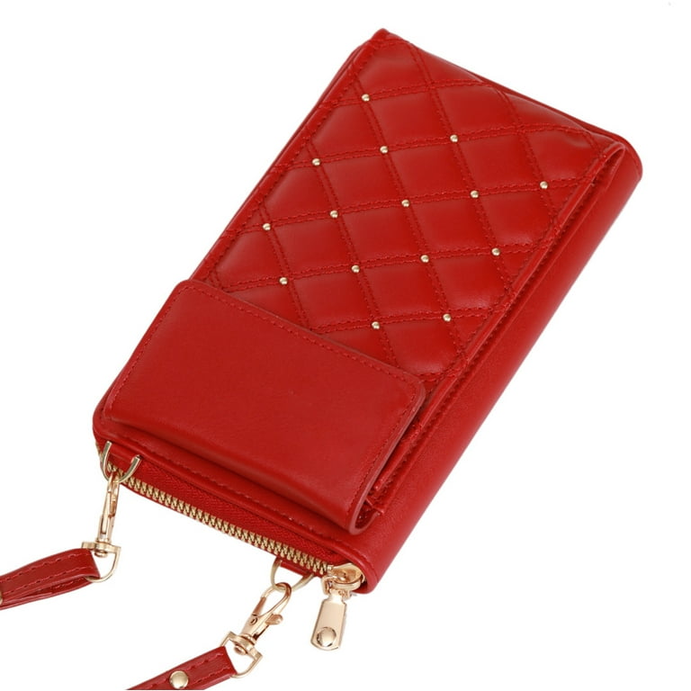 Yuanbang Crossbody Bags for Women Small Ladies Shoulder Bag Purse PU Leather Handbags with Chain Strap Phone Bag-Red, Adult Unisex, Size: 23*15*9CM