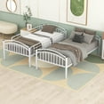thumbnail image 4 of imerelez Twin Over Twin Metal Bunk Bed,Divided into Two Beds(White), 4 of 9