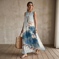 thumbnail image 3 of Xixirimido Lotus Flower Leaf Koi Fish Print Women Maxi Dresses Casual Summer Dresses Tank Long Flowy Sleeveless Sundresses with Pockets Beach Vacation Outfits, Size XXL, 3 of 7