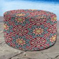 thumbnail image 3 of Jordan Manufacturing 24" Medlo Sonoma Multicolor Medallion Round Outdoor Pouf Ottoman with Welt, 3 of 11