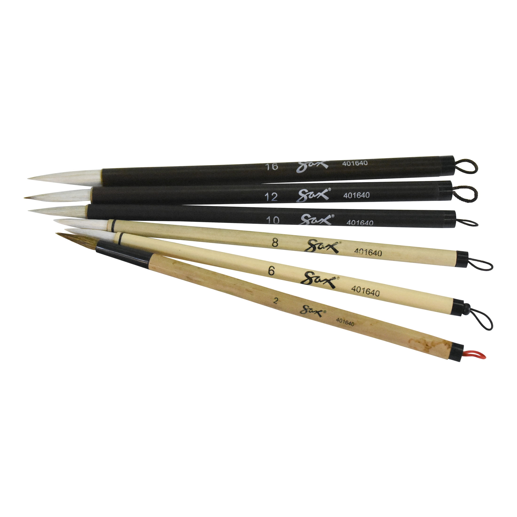 Stanislaus Imports 401640 Quality Economy Assorted Trim Bamboo Handle Paint Brush Set, Assorted Size, Set of 72