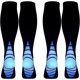 thumbnail image 1 of pares de calcetines/medias de compresión para hombre y mujer, negro y azul S/M (para mujer 4-6,5/hombre 4-8) 2 pares idénticos, azul JFHHH pequeña, 1 of 5