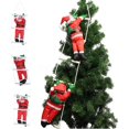 thumbnail image 1 of Santa Claus Takes Part In Christmas Tree Party Decorations By Climbing A Rope Ladder, 1 of 5