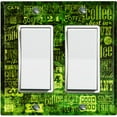 thumbnail image 1 of Metal Light Switch Wall Plate Outlet Cover (Coffee Shop Cafe Restaurant Sign Black Lime Green - Double Rocker), 1 of 2