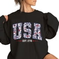 thumbnail image 4 of Floral USA Est 1776 Retro Patriotic Graphic Sweatshirt for Men and Women, 4 of 6
