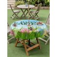 thumbnail image 5 of Outdoor Tablecloth with Umbrella Hole Zipper Blue Green Easter Round Tablecloth 60" Waterproof Outside Table Cloth Spring Colorful Eggs Grass Sky Nature Patio Table Cover Tablecloths for Picnic Party, 5 of 8