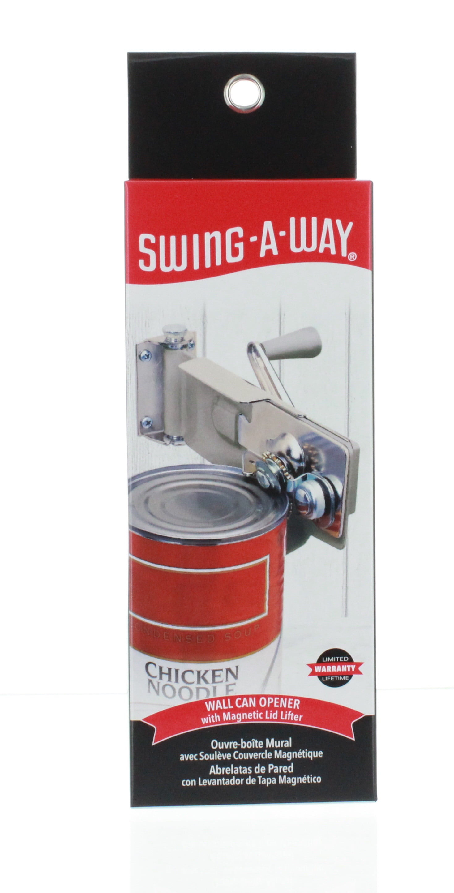 Swing-A-Way Wall Mount Can Opener with Magnet Lid Lift, Gray
