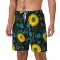 thumbnail image 2 of Uemuo Sunflowers And Blue Flower Pattern Mens Swim Trunks Quick Dry Board Shorts with Mesh Lining, Stretch Beach Shorts Quick Dry No-Chafing Board Shorts-X-Large, 2 of 9