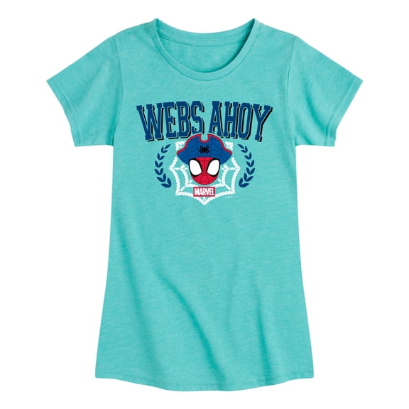 Spidey & His Amazing Friends - Collegiate Webs Ahoy - Youth Girls Fitted Short Sleeve T-Shirt