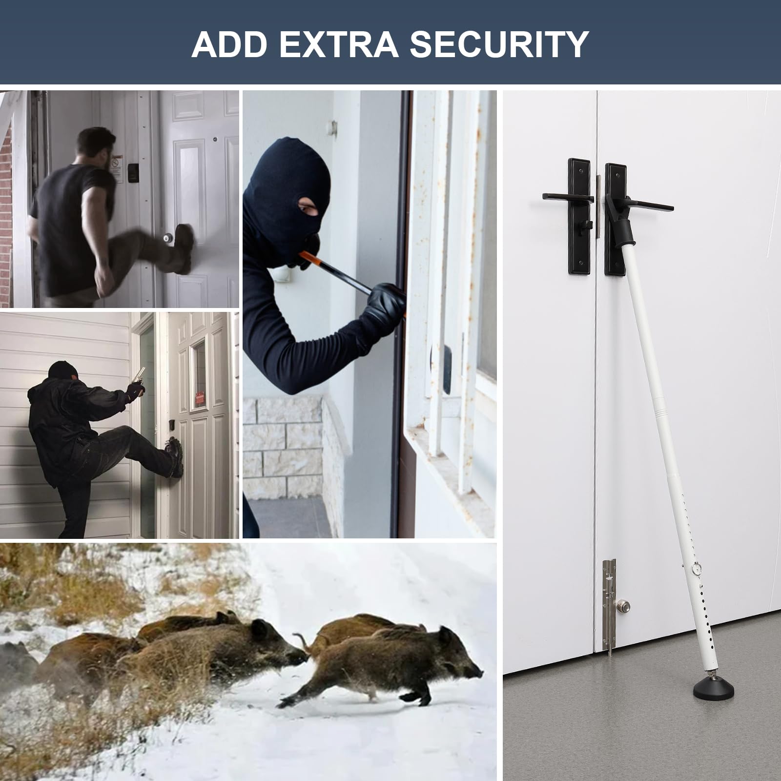 IHOMEPARK Door Security Bar, Adjustable 35-41.7 inch photo 7