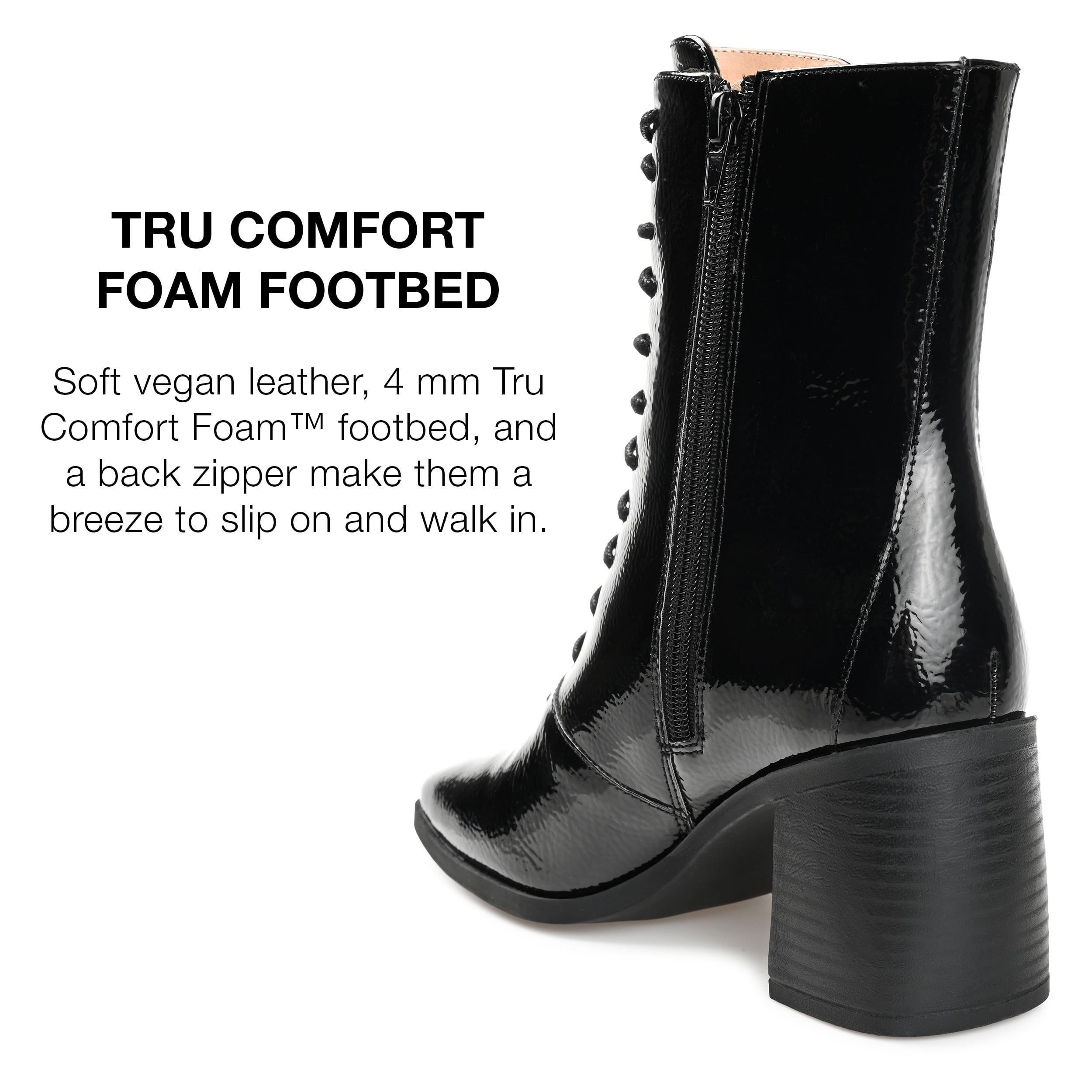 Journee Womens Covva Inside Zip Stacked Heel Booties, Widths Available