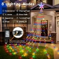 thumbnail image 5 of PMMIPNW Christmas Tree Lights Plug in 180LED, Christmas String Light with Topper Star, Waterfall Xmas Tree Lights with for 6ft - 8ft Tree Wall Decoration (Multicolor), 5 of 8