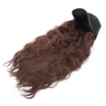 thumbnail image 3 of Gorra de béisbol con pelucas de pelo largo y ondulado Nikou sombrero de moda para mujer y niña color Marrón claro, 3 of 10