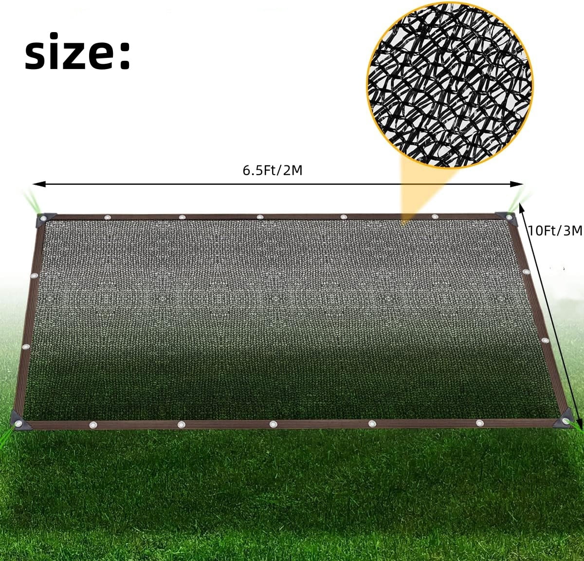 90% Shade Cloth 6.5ftx10ft Durable Sun Mesh UV Resistant Net, Garden Shade Cloth,Mesh Tarps with Grommets for Plant Cover, Greenhouse, Barn or Kennel, Flowers, Plants