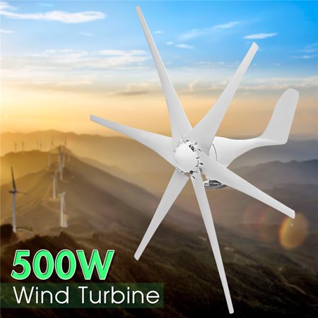 Max 500W Wind Turbine Generator DC 12V/24V/48V 6 Blade For