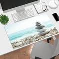 thumbnail image 3 of NEONWE Beach Zen Stone Gaming Mouse Pad Ocean Seascape Cobblestone Modern Large Desktop Mouse Pad with Stitched Edges Non-slip Rubber for Work Game Office Home, 3mm Thick, 31.5 X 15.75 Inch, 3 of 6