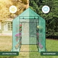 thumbnail image 6 of Favory Greenhouse for Outdoors with Screen Windows, Walk in Plant Greenhouses Heavy Duty with Durable PE Cover,  Shelves Stands Plastic Portable Green House with Shelf Clips-3 Tier 8 Shelves, 6 of 15