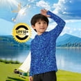 thumbnail image 2 of Asxite Toddler Tops Print Long Sleeve Hooded Sun Protection Top With Distressed Cuff for 5-15 Y, 2 of 5