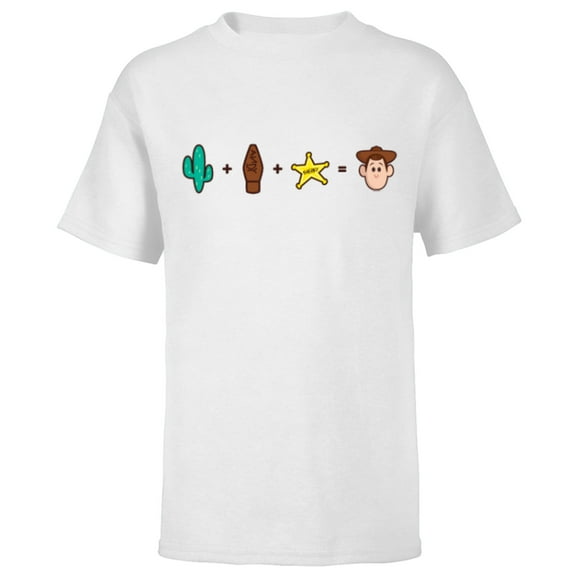 Disney and Pixar’s Toy Story Woody Emoji Code Formula - Short Sleeve T-Shirt for Kids - Customized-White