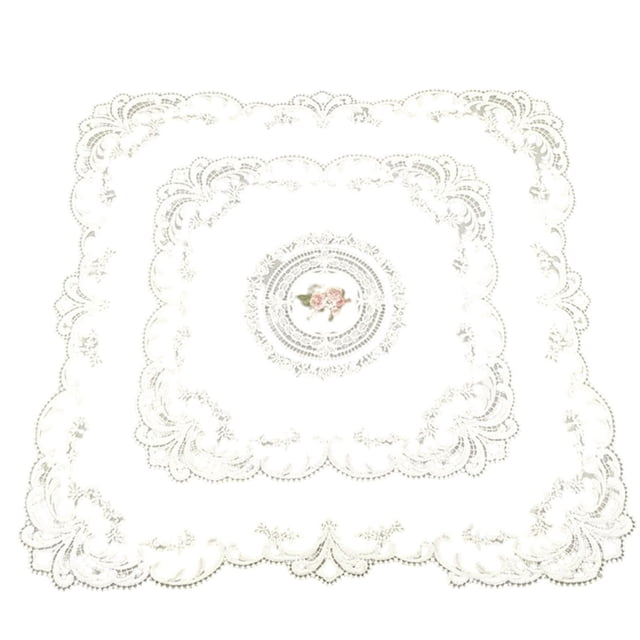 4Pcs Embroidered Lace Placemats Vintage Crochet Table Mat for Wedding Cup Vase