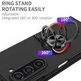 thumbnail image 5 of Decase For Samsung Galaxy Z Fold 2,Impact Resistant Bumper Multi-Angle Degree Rotating with Magnetic Metal Ring Holder Drop Protective Rugged Phone Case Cover,black, 5 of 8