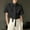 Black, variant on DAFPZW Men's Summer Short Sleeve Button Down Crop Shirt Loose Fit Casual Shirt Solid Color Collar Neck Clubwear Cropped Tops