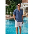 thumbnail image 3 of COOFANDY Mens Linen Shirts Short Sleeve Cuban Collar Beach Shirt Regular Fit Summer Resort Shirts, 3 of 6