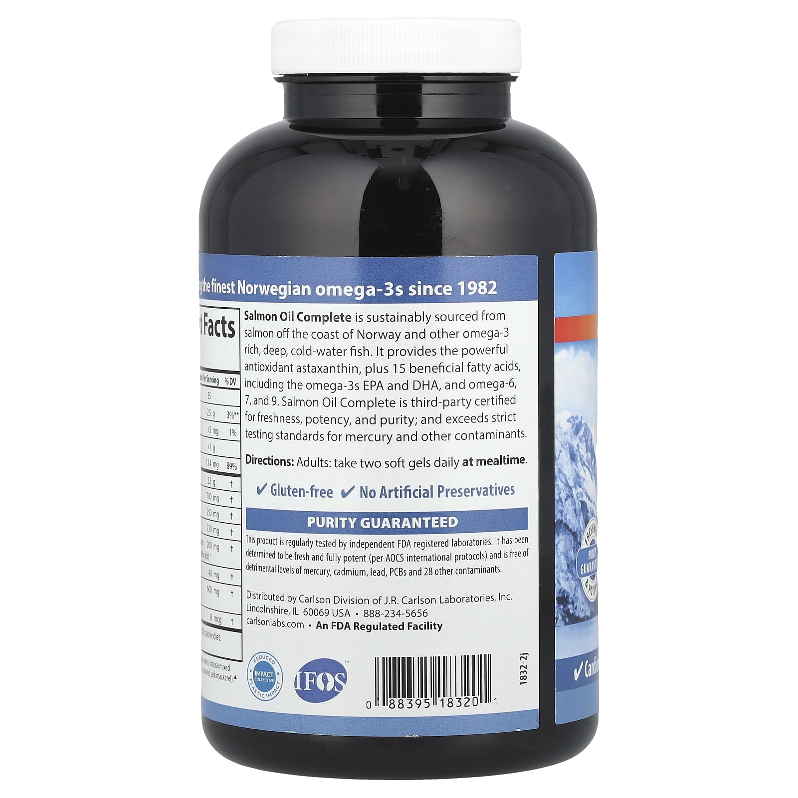 Carlson Labs - Norwegian Salmon Oil 1250 mg. - 240 Softgels