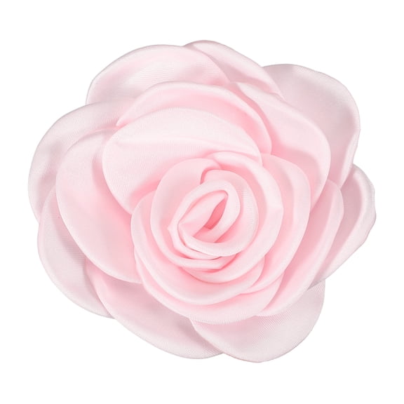 Flowers Hair Clips, Satin Camellia Brooch Pin, Floral Brooch Hairpin for Women Wedding, Light Pink