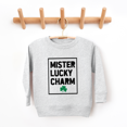 thumbnail image 2 of Bump and Beyond Designs St. Patrick's Day Shirt for Toddlers, Mister Lucky Charm Sweatshirt (Heather Grey 2T), 2 of 4