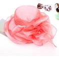 thumbnail image 2 of Women's Kentucky Derby Church Dress Hat Wide Brim Leaf Flower Bridal Shower Hat, 2 of 5