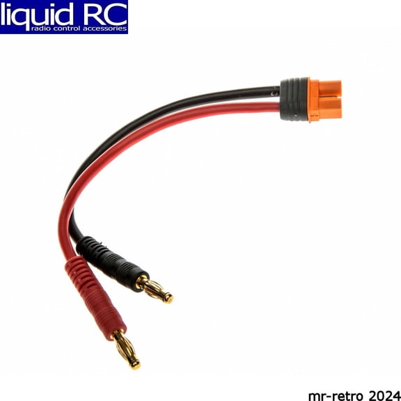 Spektrum XCA315 Adapter: IC3 Battery / 4mm Male Bullets 6 13AWG