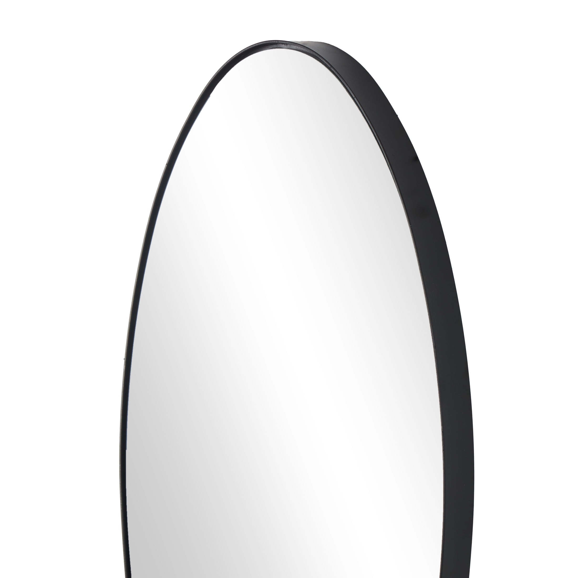 DecMode 9" x 45" Black Wavy Wall Mirror
