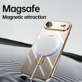 thumbnail image 4 of Allytech Plated Case for iPhone 17 Air Compatible with MagSafe, Magnetic Ring Kickstand Slim Lightweight Cover with Lens Protector, Luxury Soft TPU Shockproof Case for Women Men - Lightpink, 4 of 6