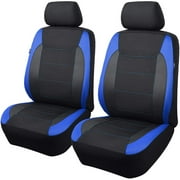 Flying Banner 2 Front car seat Covers Quality Carbon Fiber Faux Leather Mesh Fabric Sport Low Back Bucket Back Pocket