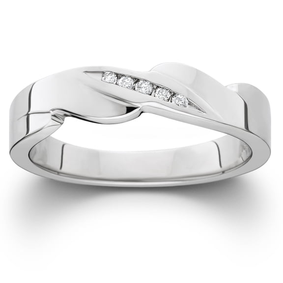 Pompeii Mens Diamond Wedding Ring 10K White Gold (I/J,I2-I3)
