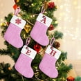 thumbnail image 6 of Fwttom Knit Christmas Stockings, Pink Wool Stockings Christmas Theme, Holiday Embroidered Letter Personalized Christmas Stockings for Xmas Tree Pendants, Home Mantel & Party Decor, 6 of 6