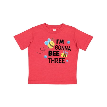 

Inktastic I m Gonna Bee Three with Cute Bees Gift Toddler Boy or Toddler Girl T-Shirt