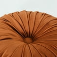 thumbnail image 5 of HIG Set of 2 Pumpkin Pleated Round Throw Pillows, Soft Velvet, Rust, 14.5" Diameter, 5 of 5