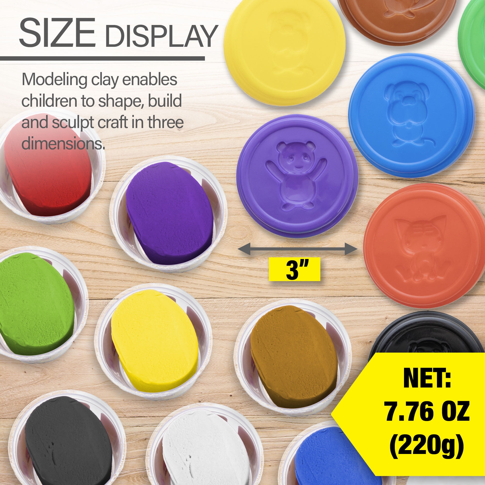 Bazic 3304 7.76 oz 8-Primary Color Modeling Dough