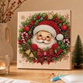 thumbnail image 6 of Christmas Santa Wreath Diamond Painting Kit, 5D Full Drill Pearl Bead Art Craft for Adults, Shimmering Gemstone Mosaic Wall Decor, Holiday DIY Canvas with Frame, Seasonal Home Decoration Gift, 6 of 8